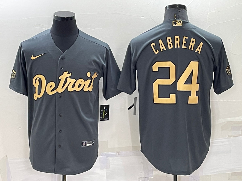 Tigers 24 Miguel Cabrera Charcoal Nike 2022 MLB All Star Cool Base Jersey