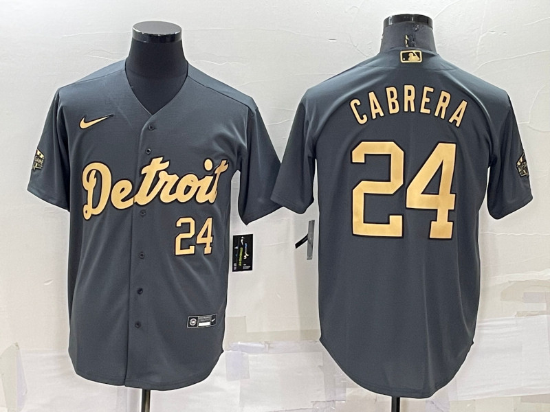 Tigers 24 Miguel Cabrera Charcoal Nike 2022 MLB All Star Cool Base Jerseys