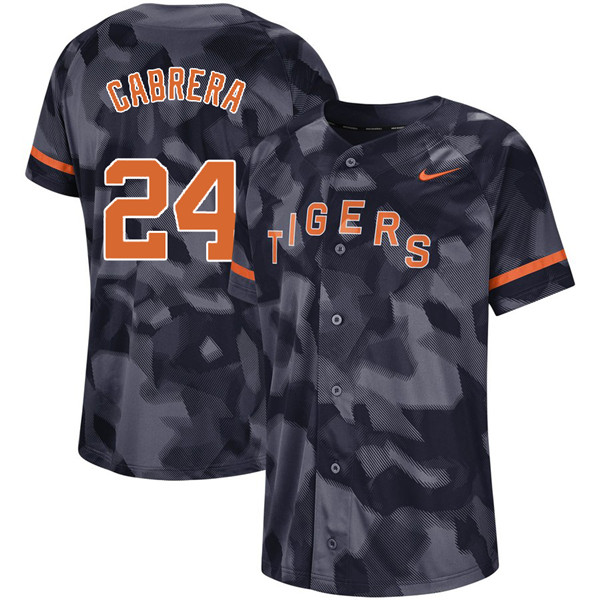 Tigers 24 Miguel Cabrera Royal Camo Fashion Jersey