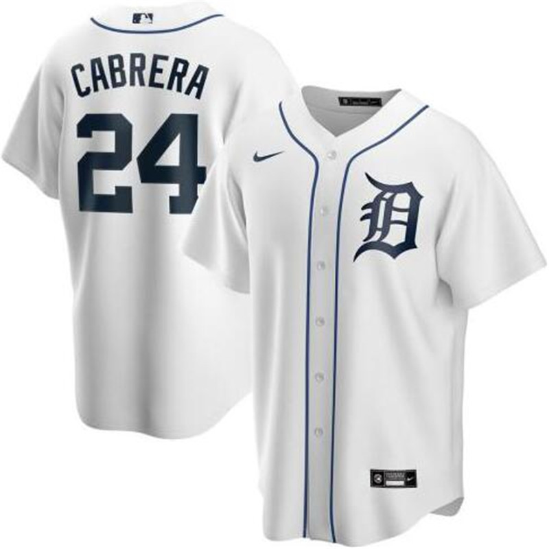 Tigers 24 Miguel Cabrera White 2020 Nike Cool Base Jersey