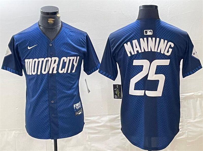 Tigers 25 Matt Manning Navy Nike 2024 City Connect Cool Base Jersey