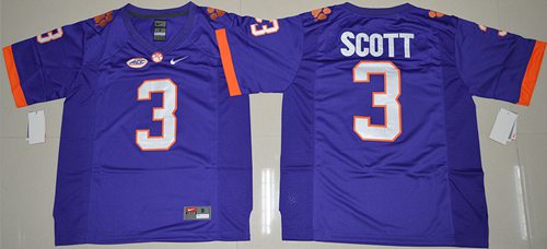 Tigers 3 Artavis Scott Purple Limited Stitched NCAA Jersey