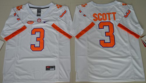 Tigers 3 Artavis Scott White Limited Stitched NCAA Jersey