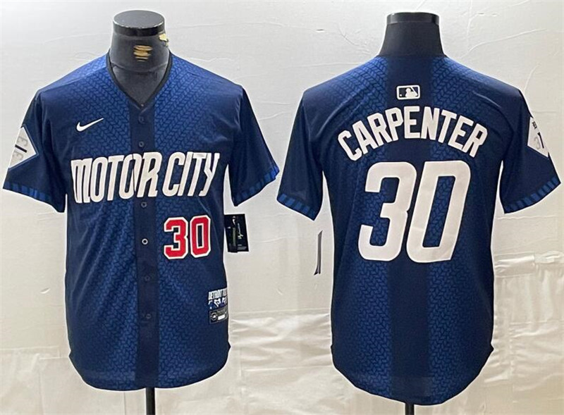 Tigers 30 Kerry Carpenter Number Navy Nike 2024 City Connect Cool Base Jersey