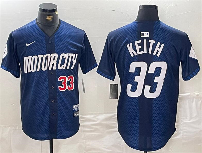 Tigers 33 Colt Keith Number Navy Nike 2024 City Connect Cool Base Jersey