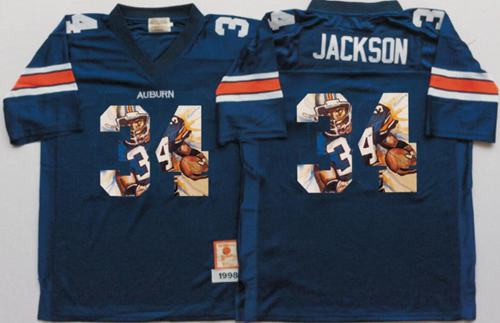 Tigers 34 Bo Jackson Blue Player Fashion Stitched NCAA Jersey