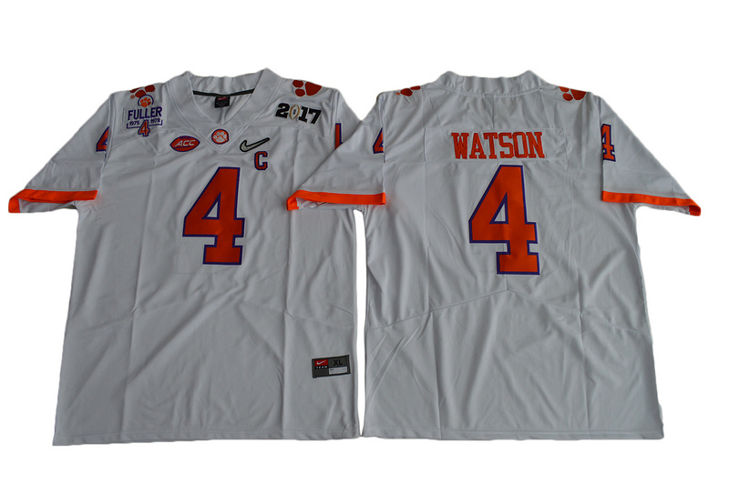 Tigers 4 Deshaun Watson White Limited Stitched NCAA 2017 Jersey