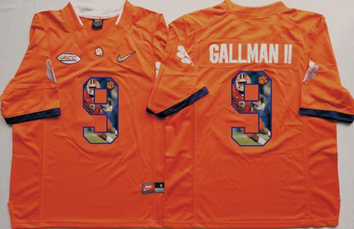 Tigers 9 Wayne Gallman II Orange Player Fashion Stitched NCAA Jersey