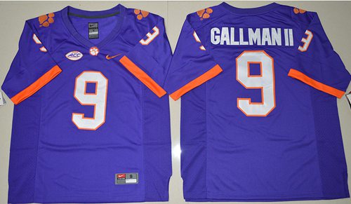 Tigers 9 Wayne Gallman II Purple Limited Stitched NCAA Jersey