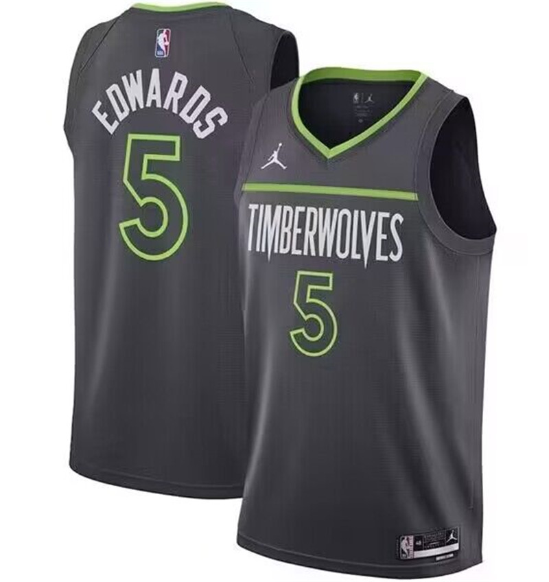 Timberwolves 5 Anthony Edwards Black Swingman Jersey