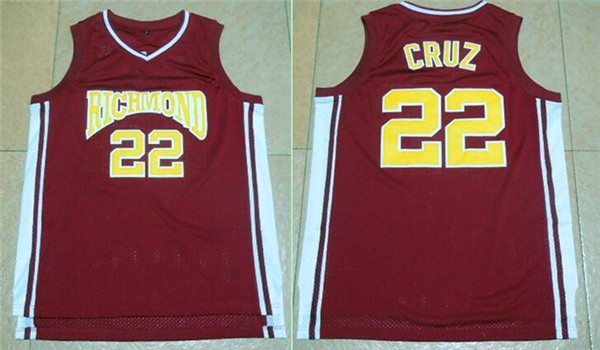 Timo Cruz 22 Richmond Oilers Home Film Basketball Jerseys Double Stitched Movie Jersey Color Red