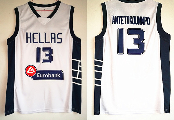 Top Hellas Greece Team #13 Giannis Antetokounmpo Jersey Throwback Basketball Jersey Vintage Retro Basket Shirt For Men Stitched
