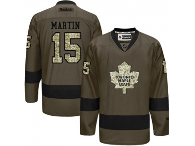 Toronto Maple Leafs 15 Matt Martin Green Salute to Service Stitched NHL Jersey