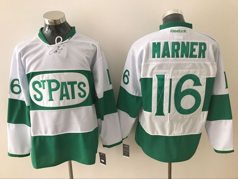 Toronto Maple Leafs 16 Mitchell Marner White Green St  Patrick Day Stitched NHL Jersey