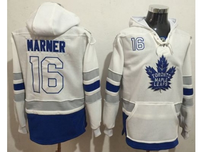 Toronto Maple Leafs 16 Mitchell Marner White Name Number Pullover NHL Hoodie