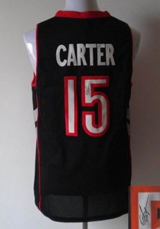 Toronto Raptors Revolution 30 Autographed 15 Vince Carter Black Purple Stitched NBA Jersey