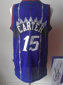 Toronto Raptors Revolution 30 Autographed 15 Vince Carter Purple Stitched NBA Jersey
