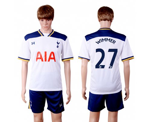 Tottenham Hotspur 27 Wimmer White Home Soccer Club Jersey