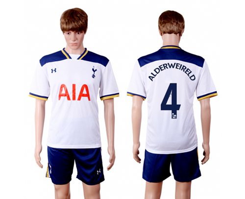 Tottenham Hotspur 4 Alderweireld White Home Soccer Club Jersey