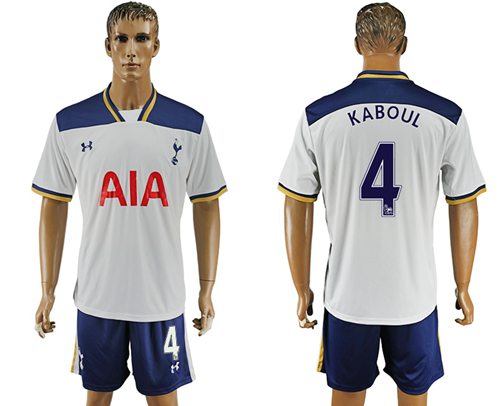 Tottenham Hotspur 4 Kaboul White Home Soccer Club Jersey