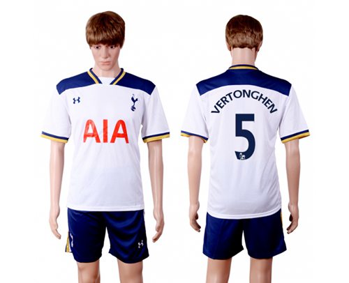 Tottenham Hotspur 5 Vertonghen White Home Soccer Club Jersey