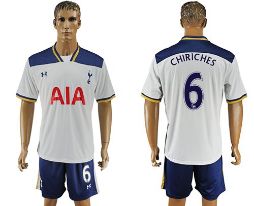 Tottenham Hotspur 6 Chiriches White Home Soccer Club Jersey