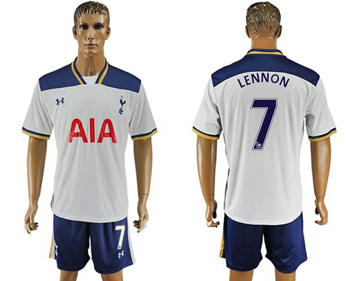 Tottenham Hotspur 7 Lennon White Home Soccer Club Jersey