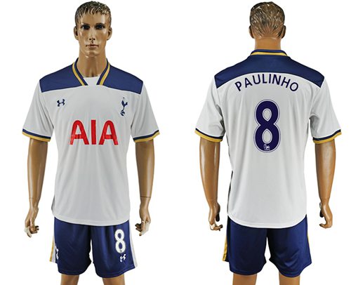 Tottenham Hotspur 8 Paulinho White Home Soccer Club Jersey
