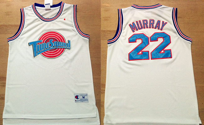 Tune Squad jersey Bill Murray 22 Tune Squad Space Jam Movie White Jersey