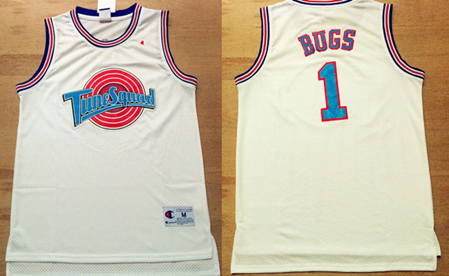 Tune Squad jersey Bugs Bunny 1 Tune Squad Space Jam Movie WhiteJersey