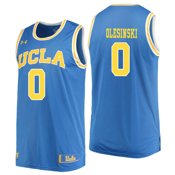 UCLA Bruins 0 Alex Olesinski Blue College Basketball Jersey