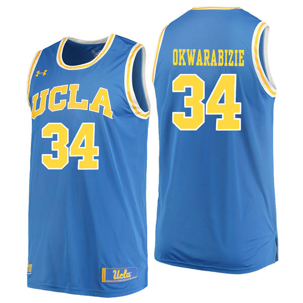 UCLA Bruins 34 Ikenna Okwarabizie Blue College Basketball Jersey