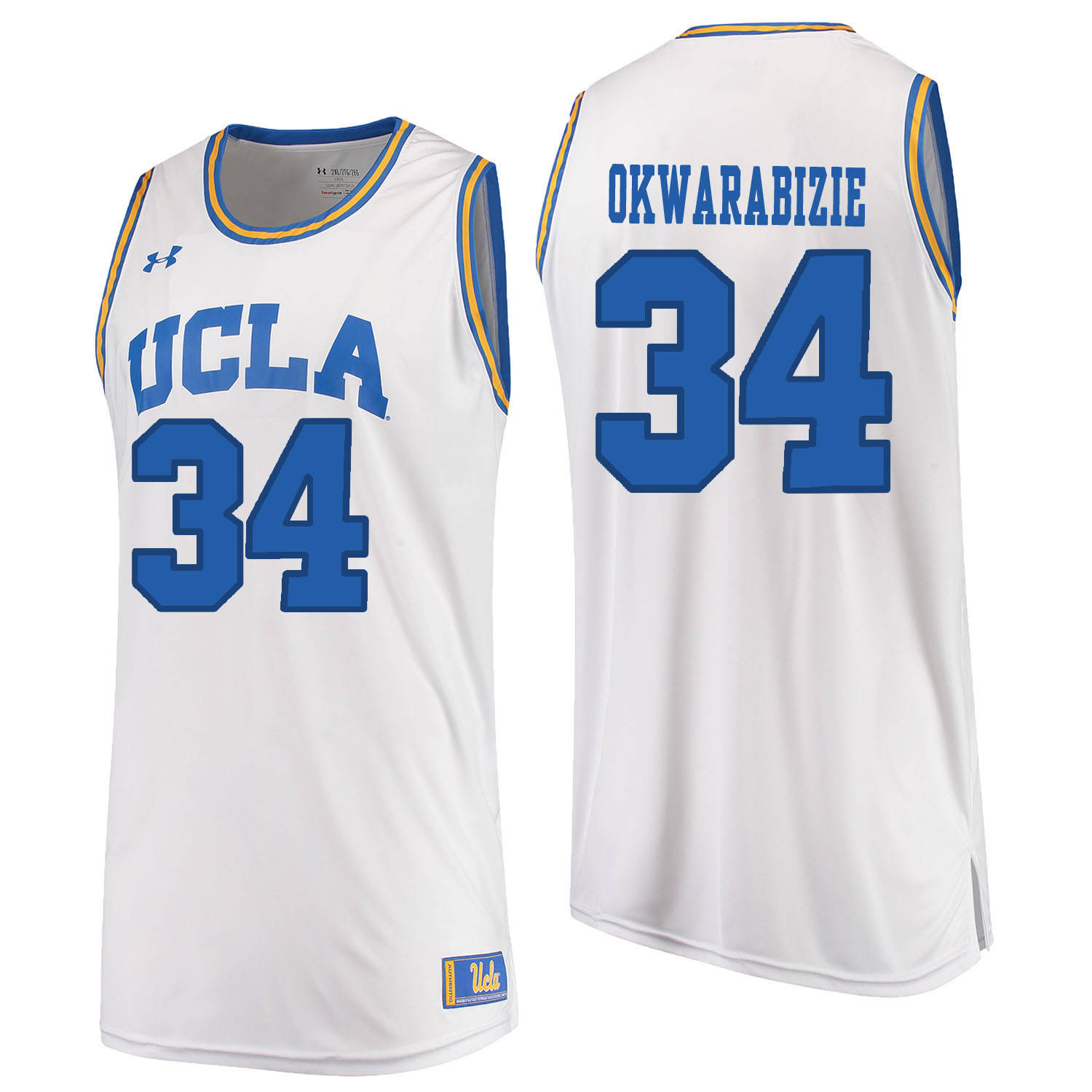 UCLA Bruins 34 Ikenna Okwarabizie White College Basketball Jersey