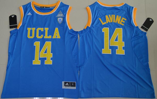 UCLA Bruins Jersey 14 Zach LaVine Blue Basketball Stitched NCAA Jersey