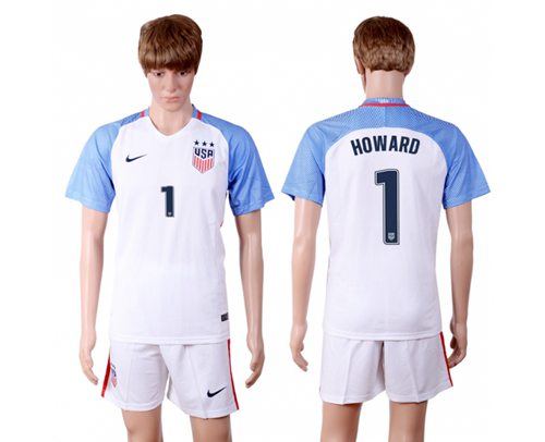 USA 1 Howard Home Three Star Soccer Country Jersey