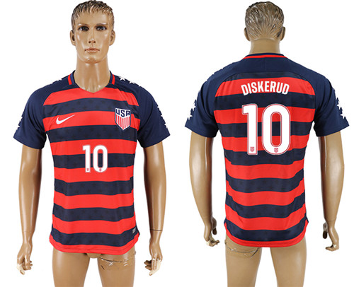 USA 10 DISKERUD 2017 CONCACAF Gold Cup Away Thailand Soccer Jersey