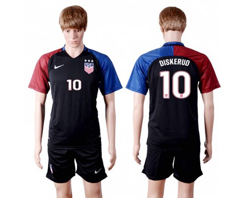 USA 10 Diskerud Away Three Star Soccer Country Jersey