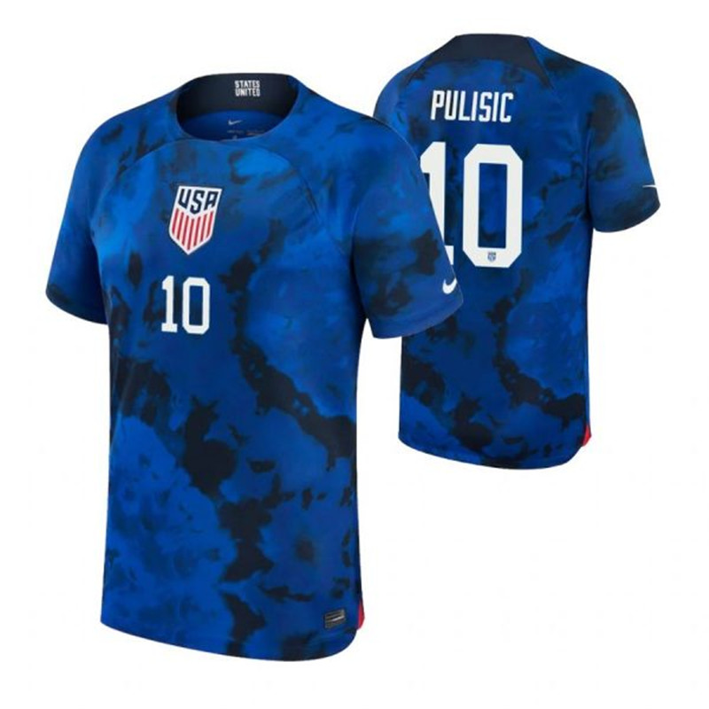 USA 10 PULISIC Away 2022 FIFA World Cup Thailand Soccer Jersey