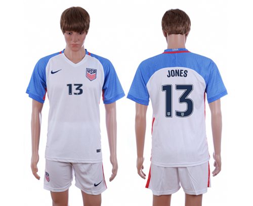 USA 13 Jones Home Soccer Country Jersey