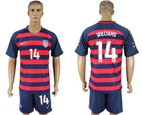 USA 14 WILLIAMS 2017 CONCACAF Gold Cup Away Soccer Jersey