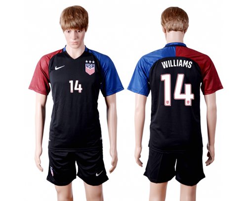 USA 14 Williams Away Three Star Soccer Country Jersey