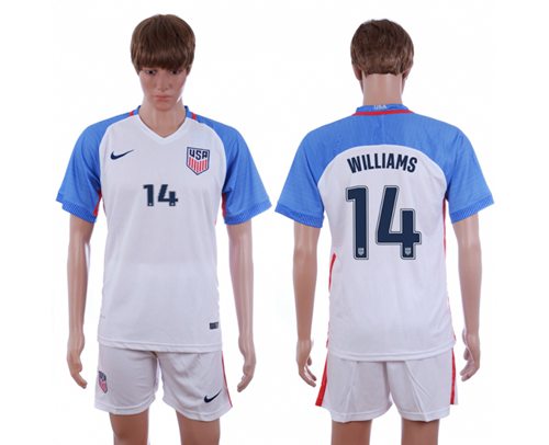 USA 14 Williams Home Soccer Country Jersey