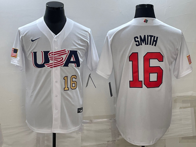 USA 16 Will Smith White Nike 2023 World Baseball Classic Jerseys