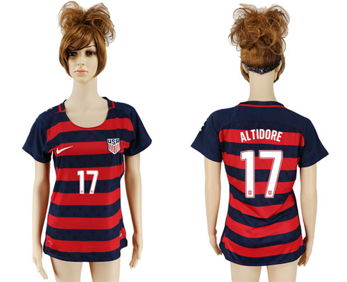 USA 17 ALTIDORE 2017 CONCACAF Gold Cup Away Women Soccer Jersey