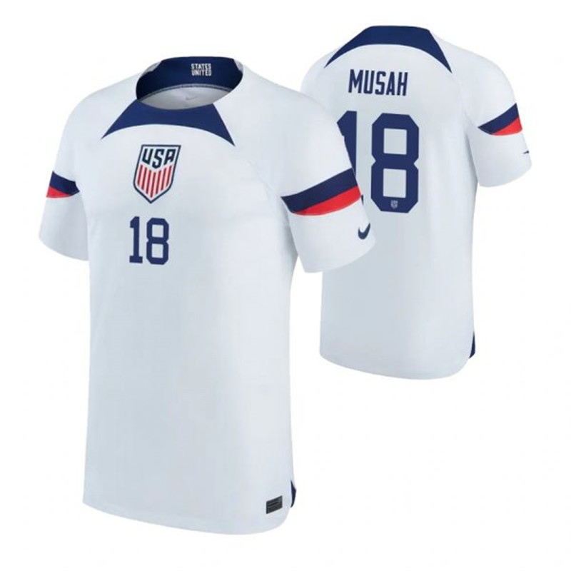 USA 18 MUSAH Home 2022 FIFA World Cup Thailand Soccer Jersey