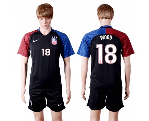 USA 18 Wood Away Three Star Soccer Country Jersey