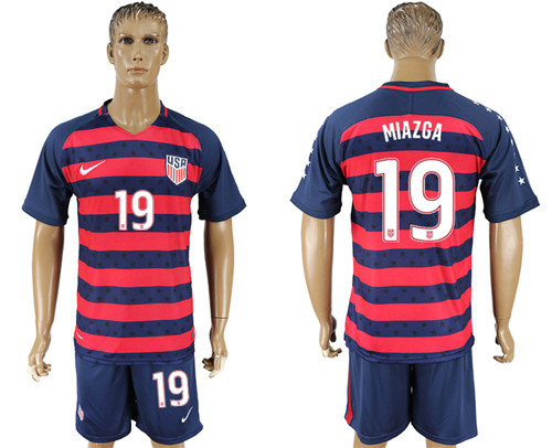 USA 19 MIAZGA 2017 CONCACAF Gold Cup Away Soccer Jersey