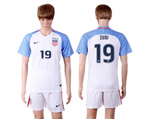 USA 19 Zusi Home Three Star Soccer Country Jersey