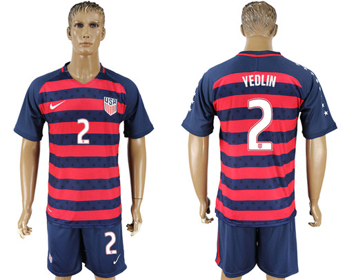 USA 2 YEDLIN 2017 CONCACAF Gold Cup Away Soccer Jersey