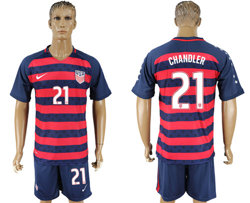 USA 21 CHANDLER 2017 CONCACAF Gold Cup Away Soccer Jersey